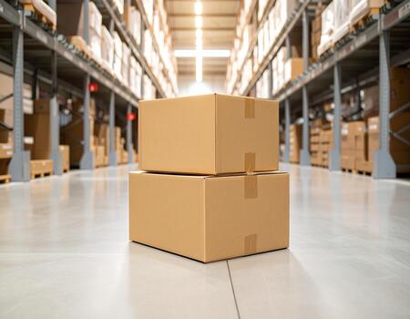 Cajas de cartón apiladas